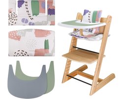 Comfortabel Kinderstoelkussen Set (2-Delig) voor Houten Kinderstoelen - Zacht Katoen & Eenvoudig Schoon
