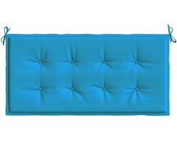 Comfortabel Tuinbankkussen - 100 x 50 x 3 cm - Blauw - Waterafstotende Oxford Stof - Luxe Bankkussen met Bevestigingskoorden - Universeel Zitkussen voor Buiten & Binnen