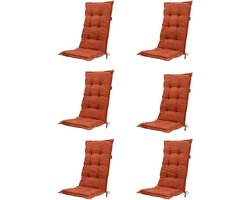 Comfortabel Tuinstoelkussen met Hoge Rugleuning - Terra Kleur - Geschikt voor Houten, Stalen en Kunststof Stoelen