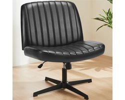 Comfortabele Armloze Bureaustoel met PU-leer en Verstelbare Hoogte