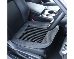 Comfortabele Autostoel Kussen met Massagefunctie - Ademend, Antislip en Geschikt voor Auto en Bureaustoel - Zomer Kussen met Houten Kralen en Massageballen (Zwart)