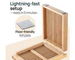 Comfortabele Bamboe Eetkamerbank - Multifunctioneel Keukenbankje Zonder Rugleuning - 45 x 33 x 43 cm