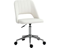 Comfortabele Beige Bureaustoel met Schelpvorm en Verstelbare Hoogte