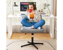 Comfortabele Bureaustoel zonder Armen met Brede Zitting en Kantelfunctie - In Hoogte Verstelbaar