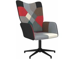 Comfortabele Draaifauteuil met Patchwork Stof en Stalen Frame