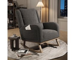 Comfortabele Fauteuil - Lounge Stoel - Ontspannen Zitten - Zachte Teddy Stof - 96 cm Hoog - Grijs