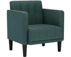 Comfortabele Fauteuil - Zitmeubel Stof - Ontspannen Thuis - Zachte Stoffering - 70x67x74.5 cm - Donkergroen