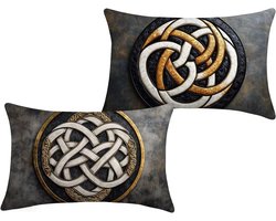 Comfortabele fluwelen bankkussens 30 x 50 cm, set van 2, hypoallergeen en ademend, rechthoekig design met abstracte print