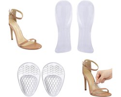 Comfortabele gelkussens voor de bal van de voet en hiel, transparante schoenzolen voor hoge hakken en sandalen, maat Medium 39-41 EU