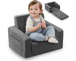 Comfortabele Grijze Kinderstoel voor Peuters - Ideaal voor Eet- en Speeltijd