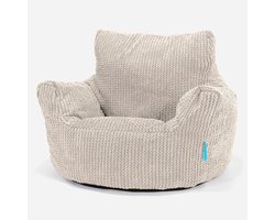 Comfortabele Kinder Zitzak Stoel voor Peuters, Pompon Crème - Ideaal voor Woonkamer en Slaapkamer