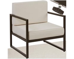 Comfortabele Lounge Fauteuil voor de Tuin met Dikke Kussens en Verstelbare Poten