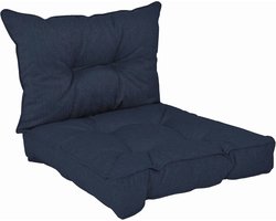 Comfortabele Loungekussens voor Tuinmeubels - Set van 2 - Donkerblauw