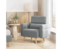 Comfortabele Mini Loveseat met Rugkussen voor Appartement en Loft - Lichtgrijs