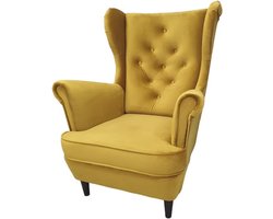 Comfortabele Oorfauteuil - Zachte Bekleding - Scandinavische Loungestoel voor Woonkamer en Slaapkamer