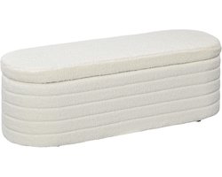 Comfortabele Opbergbank in Teddy Fleece - Crème Kleur