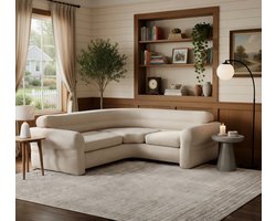 Comfortabele Opblaasbare Hoekbank Beige – - Beige – Luxe Moderne Zitzakbank - Medahomestore