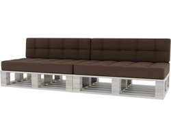 Comfortabele Pallet Kussens Set voor Tuinmeubelen - Zitkussen 120x80 cm en Rugkussen 120x40 cm in Bruin - Weerbestendig en Ademend