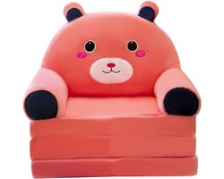 Comfortabele Pluche Bank voor Kinderen, Vouwbare Armstoel, 2-in-1, Multicolor, Zacht Velours, Ideaal voor Naps en Spelletjes, Wasbare Hoes