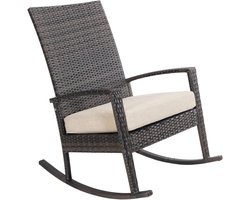 Comfortabele Poly Rotan Schommelstoel voor Tuin en Binnen met Luxe Kussen