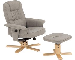 Comfortabele Relaxfauteuil met Voetenbank Draaibaar en Verstelbaar Grijs