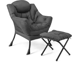 Comfortabele Relaxstoel met Voetenbank tot 150 kg voor Woonkamer en Tuin