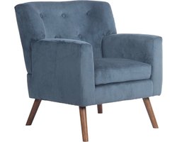 Comfortabele Ribstof Fauteuil met Armleuning - Ideaal voor Woonkamer en Slaapkamer - Blauw