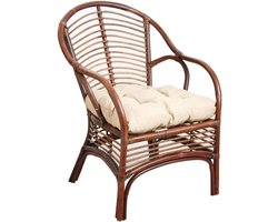 Comfortabele Rotan Stoel Bruin - Tuinstoel of Binnenfauteuil