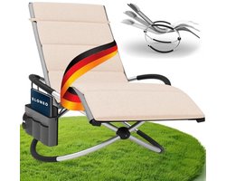 Comfortabele Schommel Ligstoel voor Buiten - Weerbestendige Tuinligstoel met Zijvak - Relaxstoel tot 180 kg