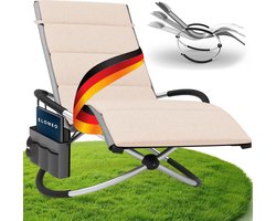 Comfortabele Schommel Ligstoel voor Buiten - Weerbestendige Tuinligstoel met Zijvak - Relaxstoel tot 180 kg