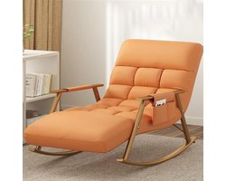 Comfortabele Schommelstoel - Buitenstoel Leesstoel - Ontspannen Buiten - Verstelbaar Comfort - 200 kg draagvermogen - Oranje