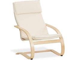 Comfortabele Schommelstoel met Armleuning Beige Cream
