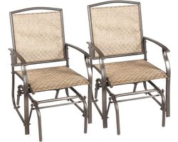 Comfortabele Set van 2 Schommelstoelen voor Buiten - Tuin en Balkon