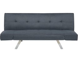 Comfortabele Slaapbank - 3-Zits Bank Blauw met Verstelbare Armleuningen