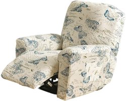 Comfortabele Stoelhoezen voor Relaxfauteuils - 4-delige Rekbare Beschermhoezen met Opbergzakken en Butterfly Design