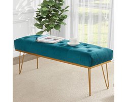 Comfortabele Stoffen Poef voor Slaapkamer of Woonkamer - Blauw