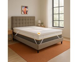 Comfortabele Topper voor Frans Bed 120 x 200 cm - 5,5 cm Hoog, 7-Zone Polyurethaanschuim met Rubber Hoes