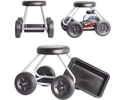 Comfortabele Tuinkar met Luchtkamerstoel - Maximaal 130 kg Belastbaar, Ideaal voor Werk en Huishouden