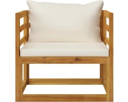 Comfortabele Tuinstoel met Kussens van Massief Acaciahout - Balkon en Terras Meubilair