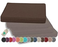 Comfortabele Zitkussen voor Stoelen en Banken - Tuin- en Huiskussen in Diverse Kleuren (40x40, Bruin, 1) - Perfect voor Binnen en Buiten