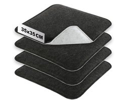 Comfortabele zitkussens - voor binnen en buiten - set van 4 - antraciet/lichtgrijs - 100% polyester - 35 x 35 x 2 cm