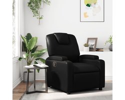 Comfortabele Zwarte Relaxfauteuil met Voetensteun en Kantelfunctie