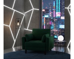 ComfortPlus 1-Zitsbank met Armleuningen en 2 Kussens – Moderne Linnen Loveseat voor Woonkamer, Slaapkamer en Ontvangstruimte – Groen – urbanhome