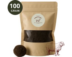 Comfortwol - Wandelwol 100 gram - Bruin - 100% natuurlijke Antidruk wol - Voetwol voor blaren, hielspoor & likdoorns – Rijk aan lanoline –Wandelwol voor voeten - Pieterpad & Vierdaagse - Schapenwol