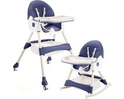 ComfyKidz® 3-in-1 Kinderstoel Inklapbaar | Peuterstoel, Schommelstoel & Wipstoel | Meegroeistoel | Kinderzetel | Blauw