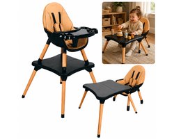 ComfyKidz® Luxe 5 in 1 Kinderstoel incl. Speeltafel & Peuterstoeltje | Meegroeistoel met Beukenhouten Poten | Ombouwbaar in 10 Seconden zonder Gereedschap