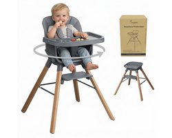 ComfyKidz® Twist 'n Sit 360° - Draaibare 2 in 1 Kinderstoel - Houten Poten - Verwijderbaar Eetblad - 6 Maanden tot 4 Jaar - Eetstoel Baby Peuter