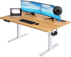 COMHOMA - Elektrisch Zit Sta Tafel 140x60 cm - Met Geheugenfunctie - Hout