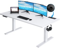 COMHOMA - Elektrisch Zit Sta Tafel 160x70 cm - Met Geheugenfunctie - Wit
