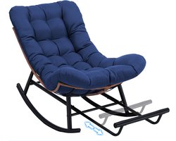 COMHOMA - Grote Schommelstoel - Met Extra Dik Zitkussen voor Binnen en Buiten - Blauw